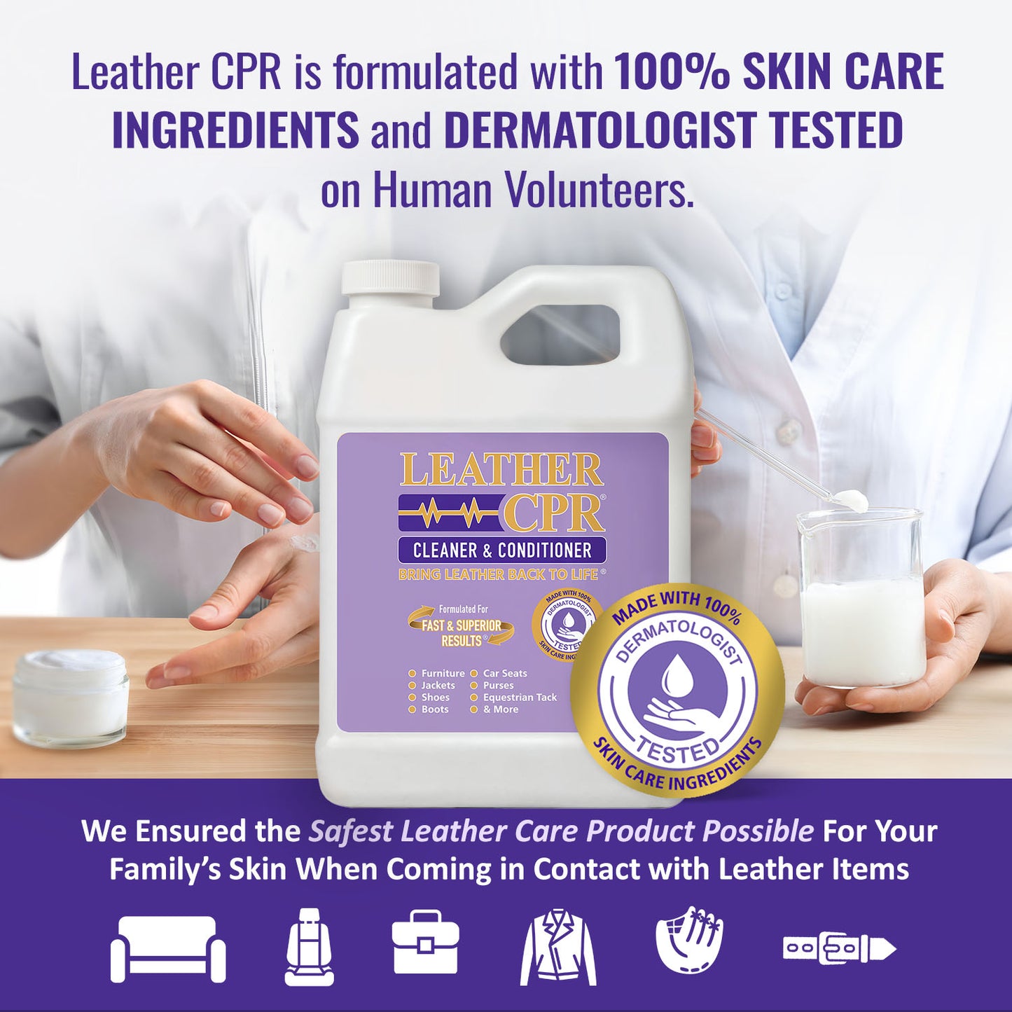 Leather CPR Cleaner & Conditioner 32oz + Microfiber Applicator Pad + 2 Microfiber Towels