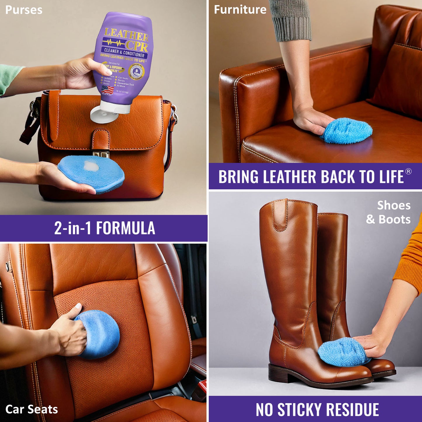 Leather CPR Cleaner & Conditioner 18oz + Leather CPR Heavy Duty Leather Cleaner 22oz