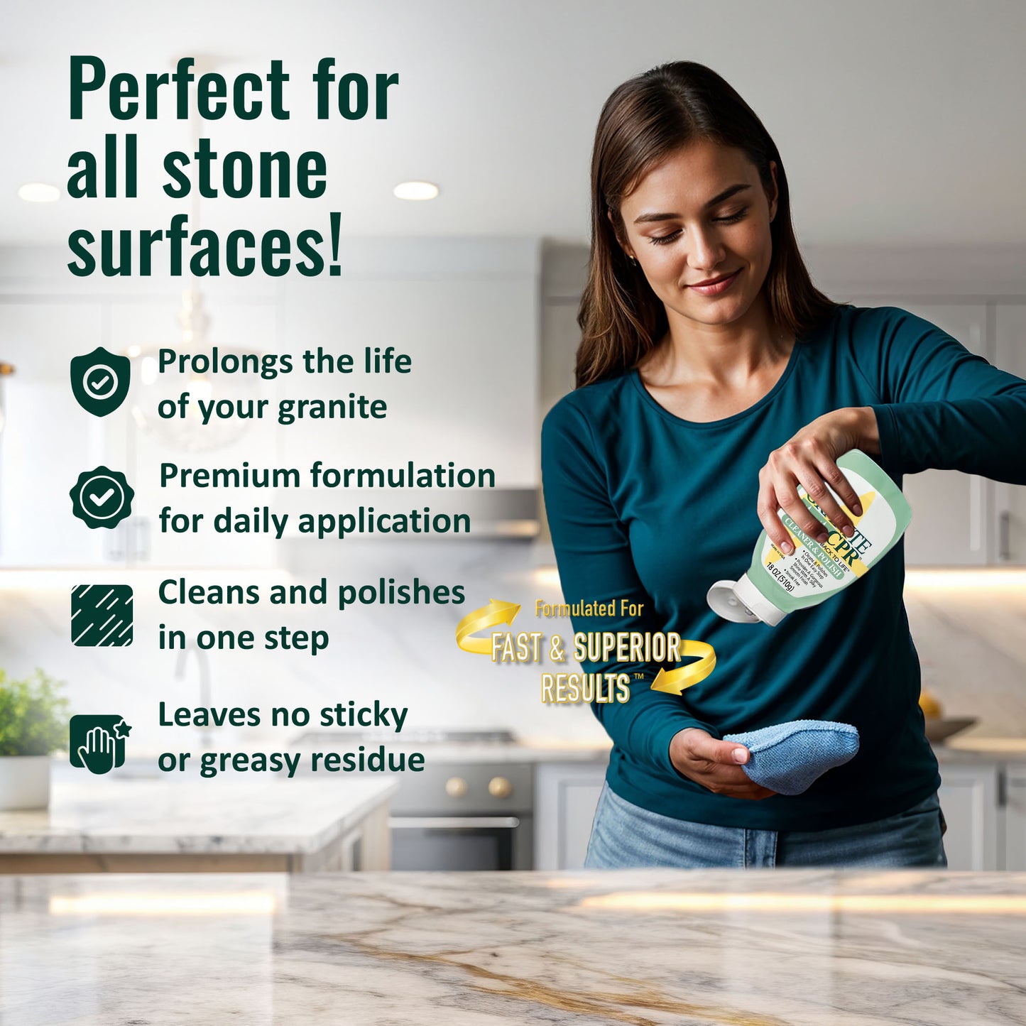 Granite CPR Cleaner & Polish 18oz 2-Pack 2 Microfiber Towels