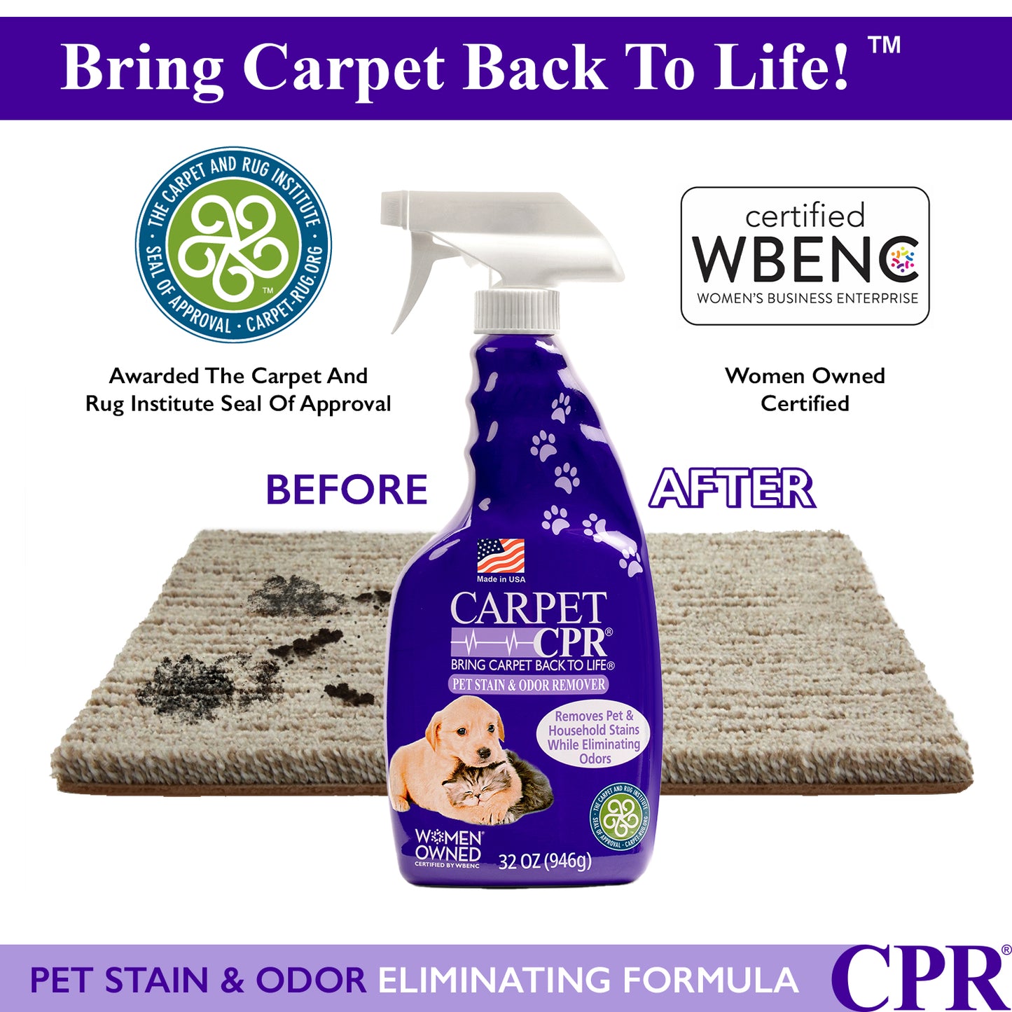 Carpet CPR Pet Stain & Odor Remover 32oz 4-Pack