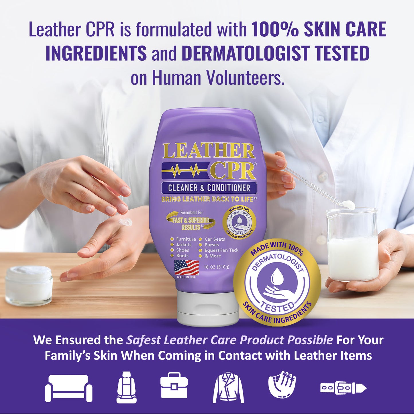 Leather CPR Cleaner & Conditioner 18oz + Glass CPR Glass Cleaner & Water Repellent 22oz + 1 Microfiber Applicator Pad + 2 Microfiber Towels