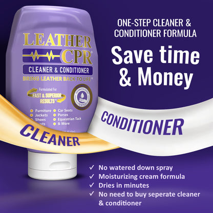 Leather CPR Cleaner & Conditioner 18oz + Glass CPR Glass Cleaner & Water Repellent 22oz + 1 Microfiber Applicator Pad + 2 Microfiber Towels