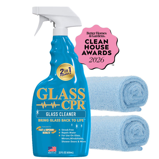Glass CPR Glass Cleaner & Water Repellent 22oz + 2 Microfiber Towels