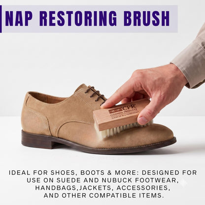 Suede CPR 2-Piece Suede & Nubuck Dry Cleaning Kit – Eraser & Brush Shoe Cleaner for Boots, Sneakers, Handbags & Jackets – Removes Scuffs, Dirt & Surface Marks