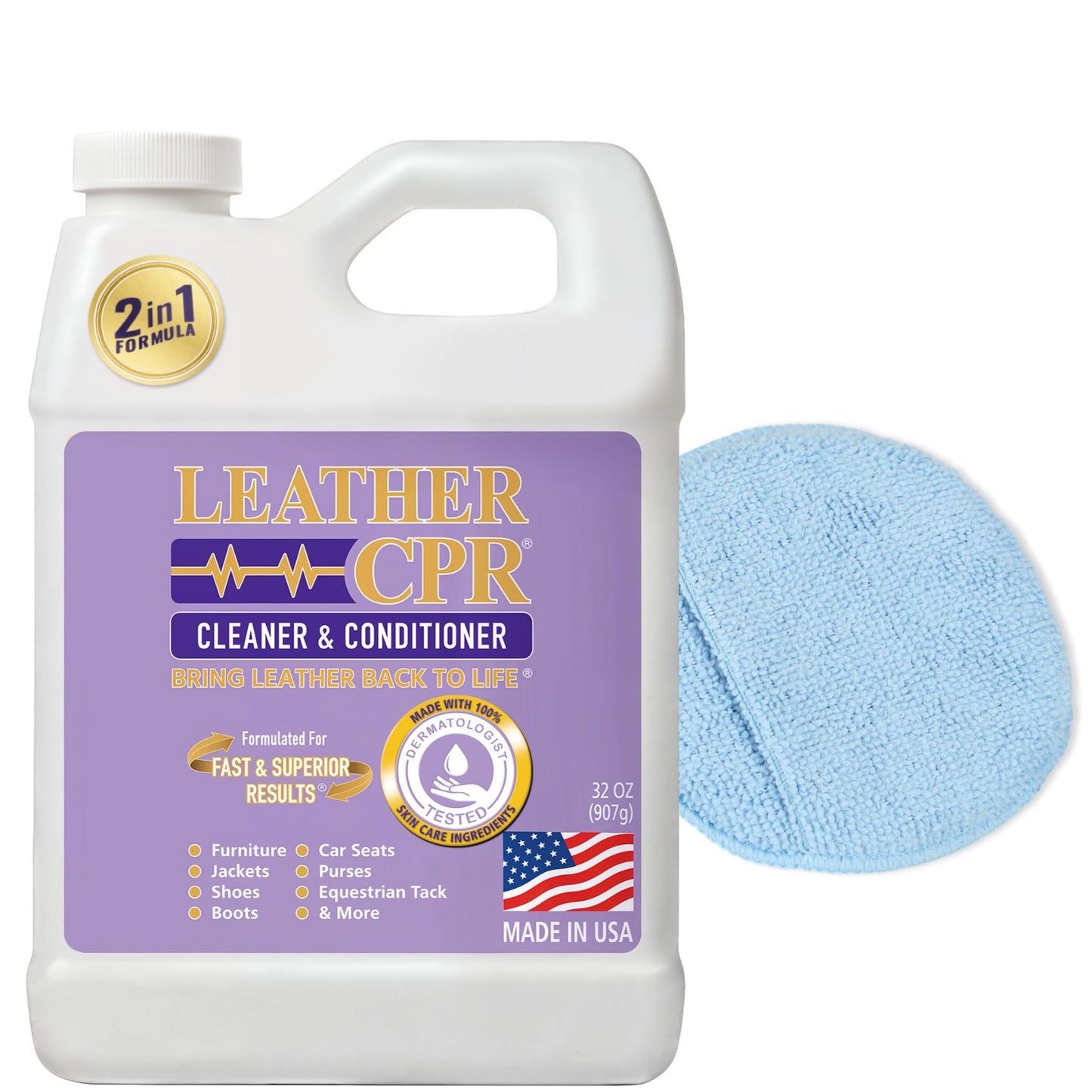 Leather CPR Cleaner & Conditioner 32oz + Microfiber Applicator Pad