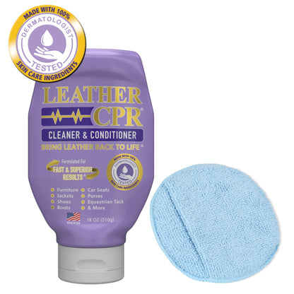 Leather CPR Cleaner & Conditioner 18oz + Furniture CPR Cleaner & Polish 18oz +  1 Microfiber Applicator Pad