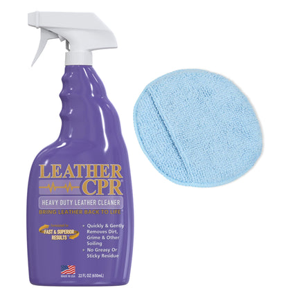 Leather CPR Heavy Duty Leather Cleaner  22oz + 1 Microfiber Applicator Pads