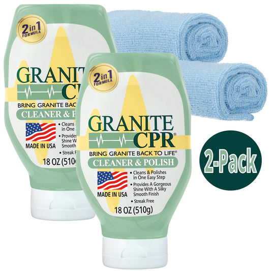 Granite CPR Cleaner & Polish 18oz 2-Pack 2 Microfiber Towels