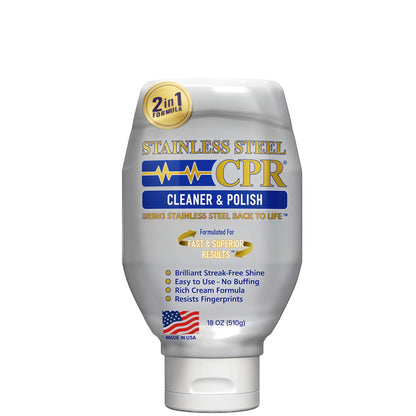 Stainless Steel CPR Cleaner & Polish 18oz + 2 Microfiber Applicator Towels