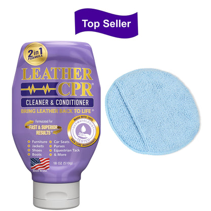 Leather CPR Cleaner & Conditioner 18oz + 1 Microfiber Applicator Pad