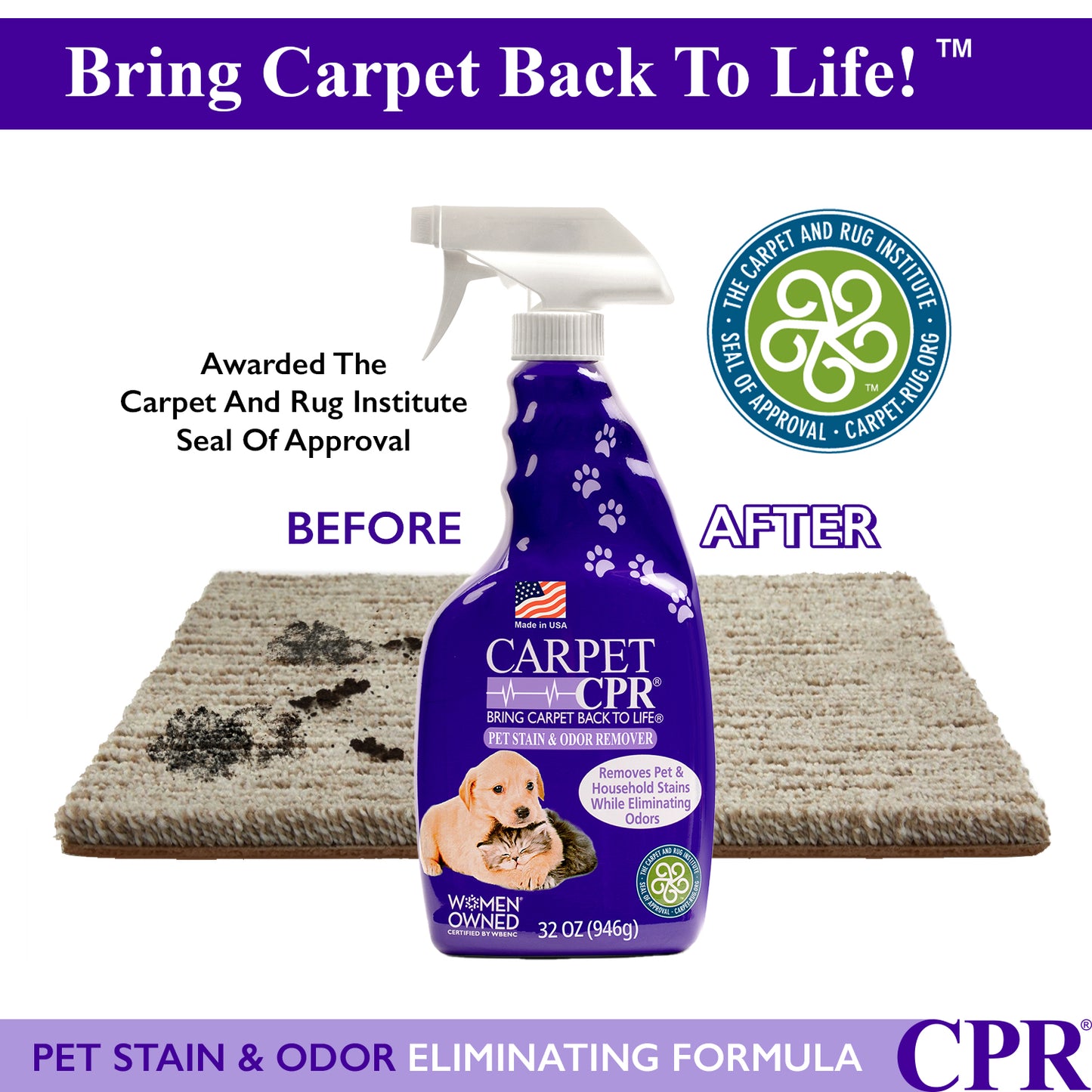 Carpet CPR Pet Stain & Odor Remover 32oz 2-Pack